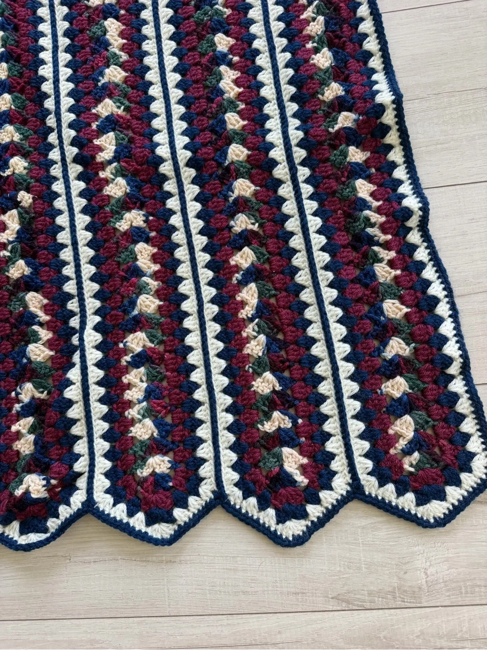 Handmade Crochet Throw Blanket  Chevron print